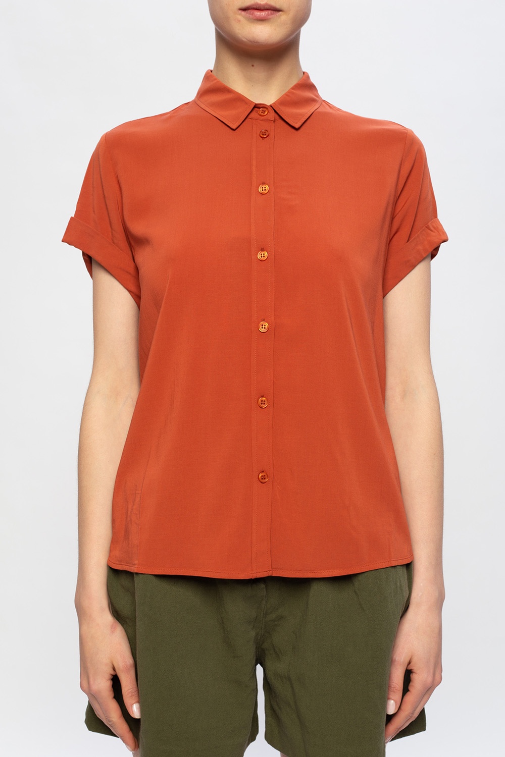 Orange Majan shirt with short sleeves Sams e Sams e Vitkac Italy